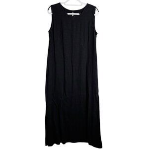 Women's Black Sleeveless Maxi Dress - Minimalist Everyday Style